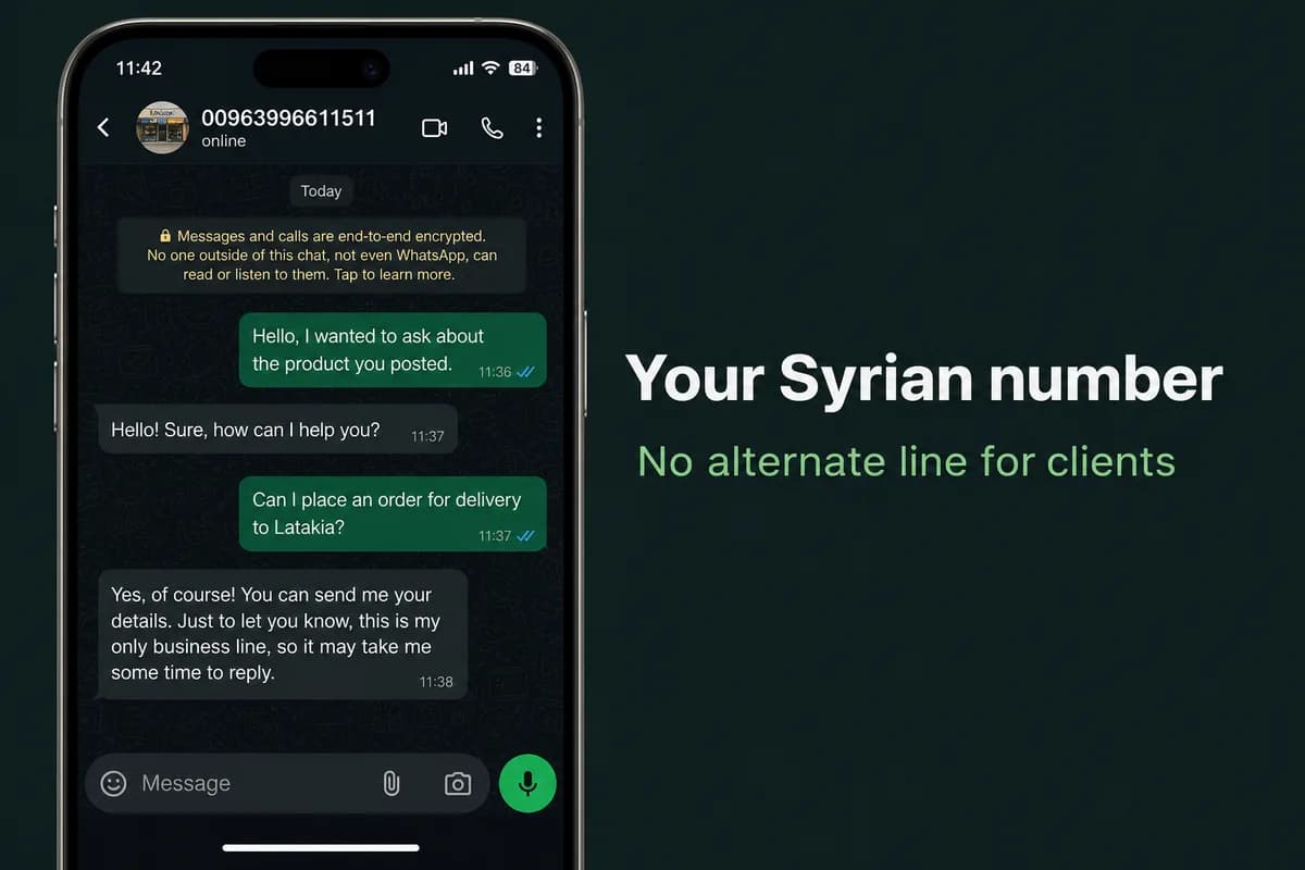 Müşteri mevcut numaranıza yazar — alternatif numara yok.